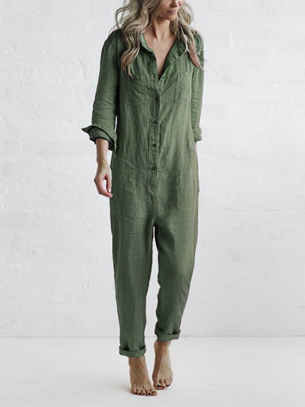 Olijfgroene Casual Jumpsuit - Sofia