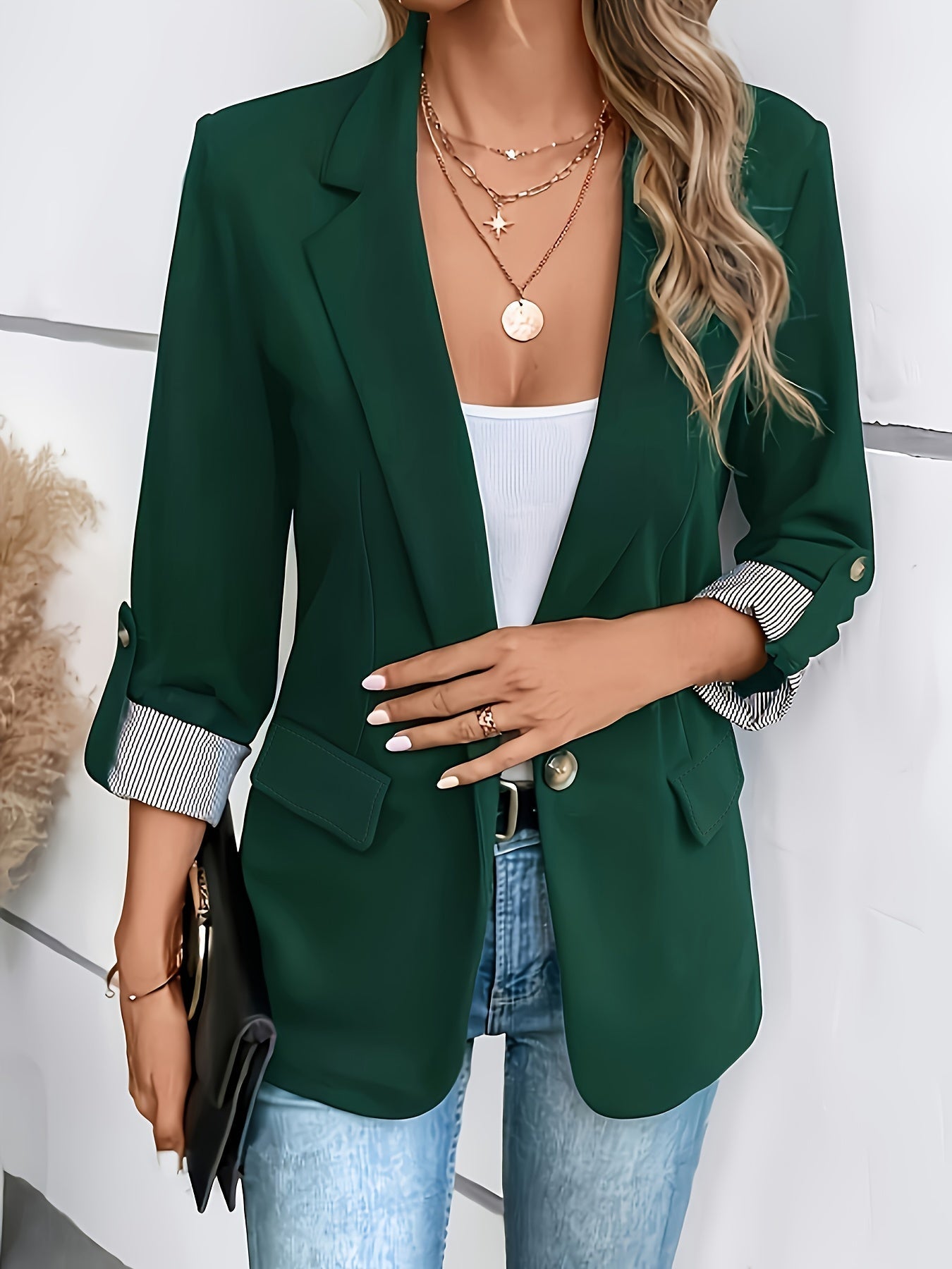 Groene blazer met reverskraag - Lara