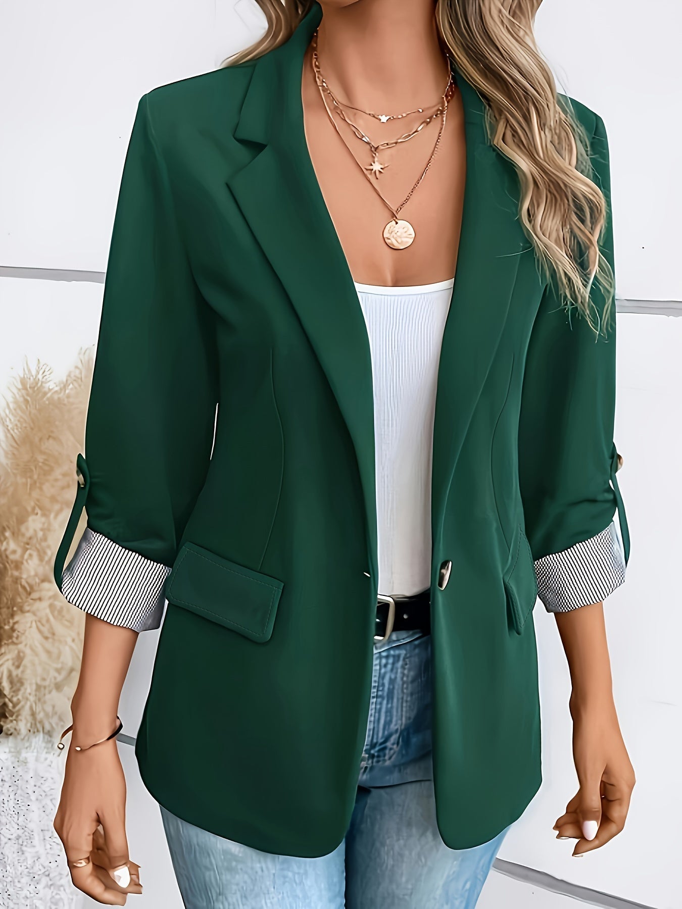 Groene blazer met reverskraag - Lara