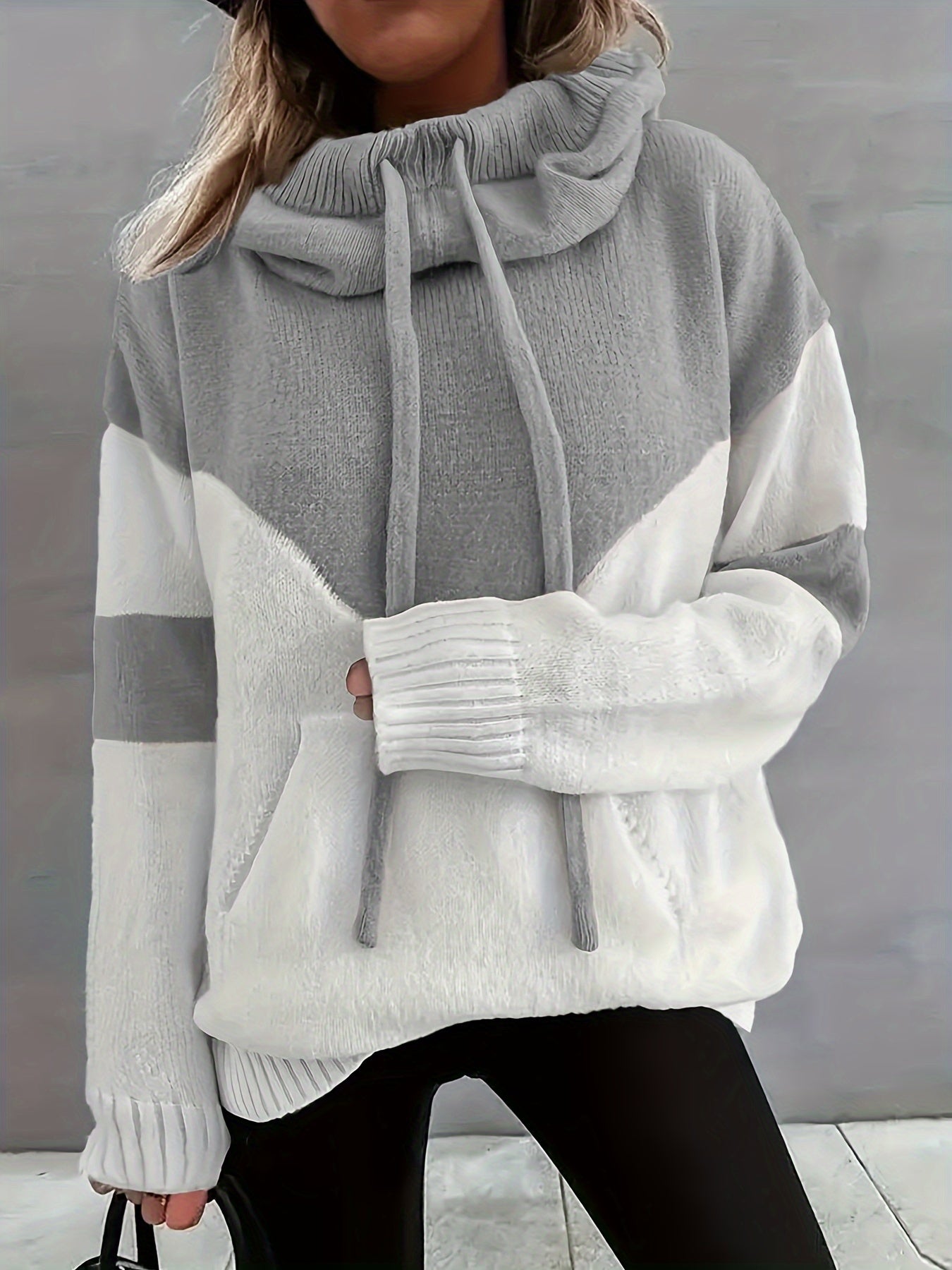 Abrikooskleurige Colorblock Hoodie - Mila