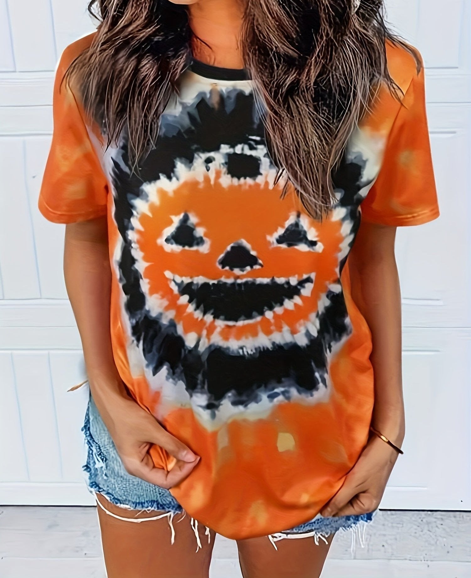 Halloween Print T-Shirt Plus Size