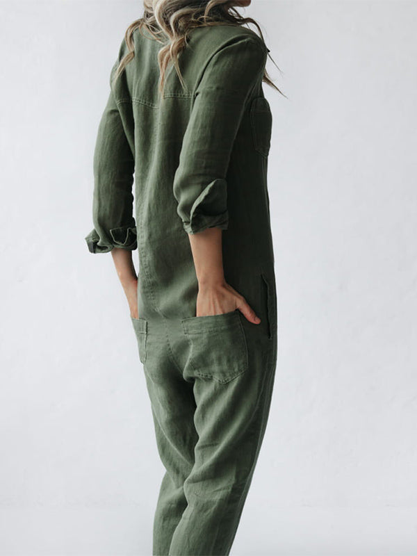 Olijfgroene Casual Jumpsuit - Sofia