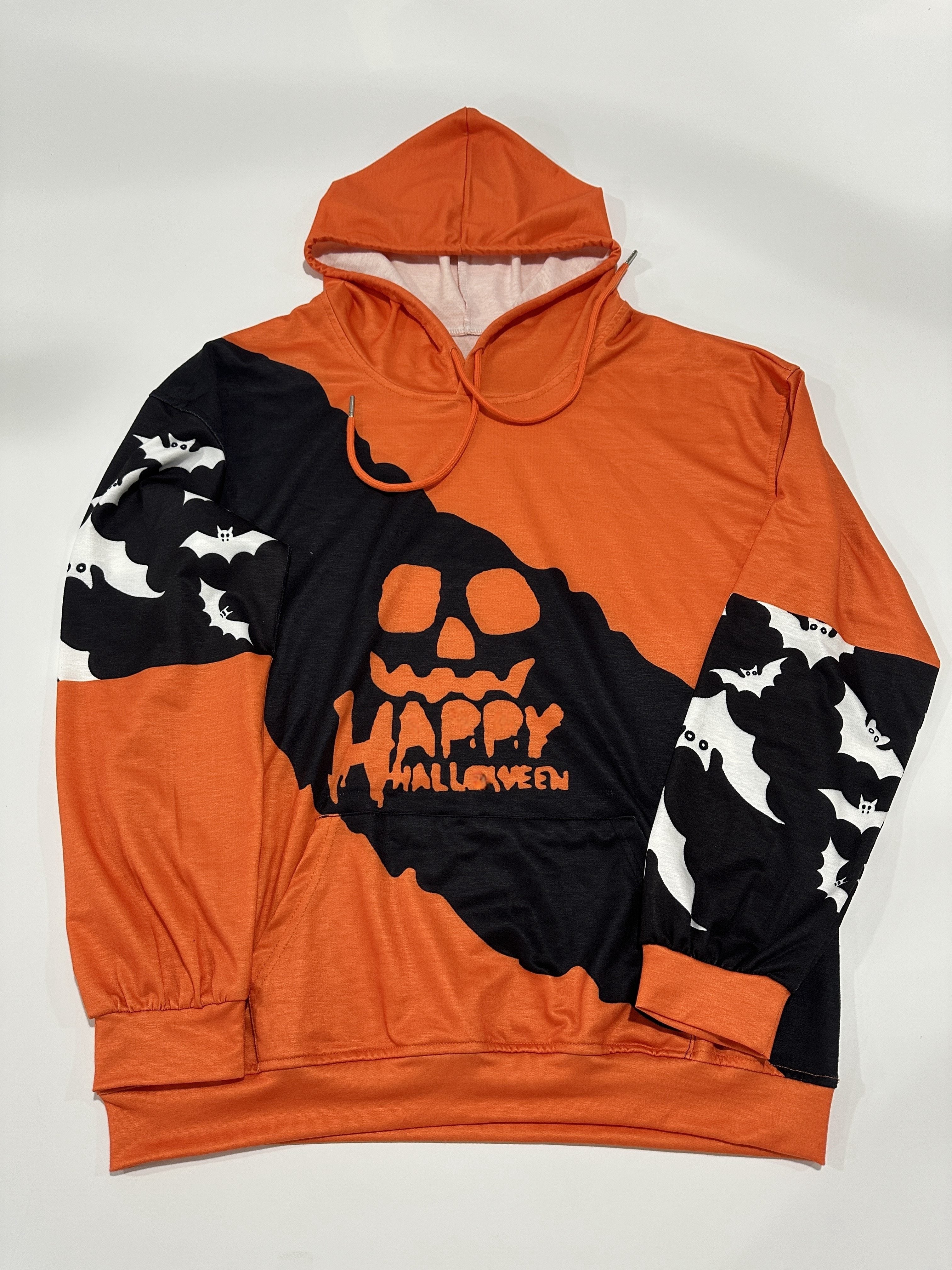 Halloween pompoenprint hoodie - Casual hoodie met lange mouwen