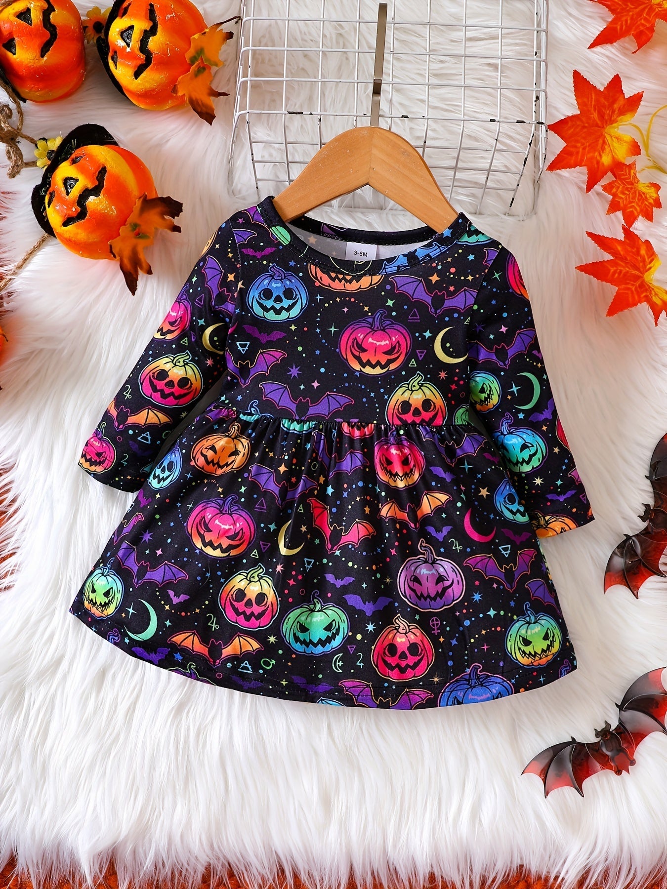 Halloween-jurk voor babymeisjes met print