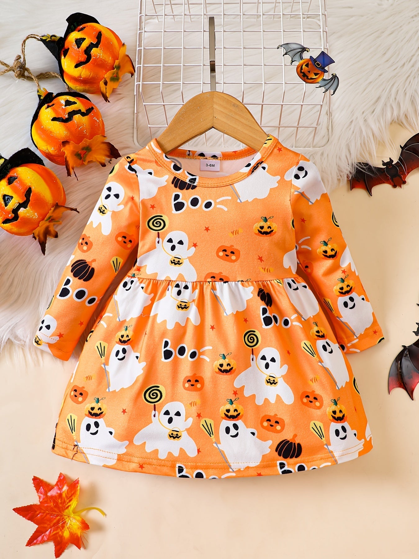 Halloween-jurk voor babymeisjes met print