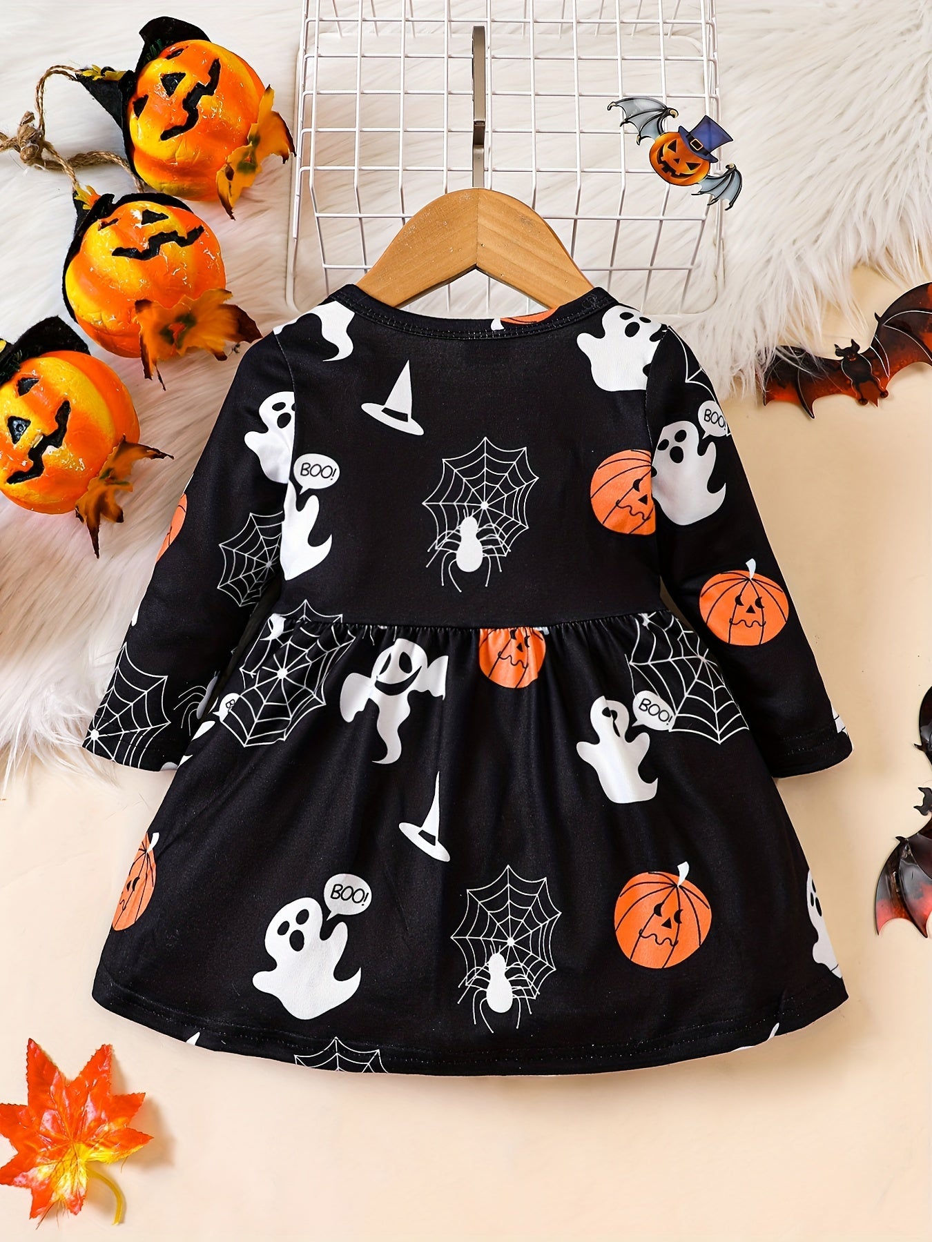 Halloween-jurk voor babymeisjes met print