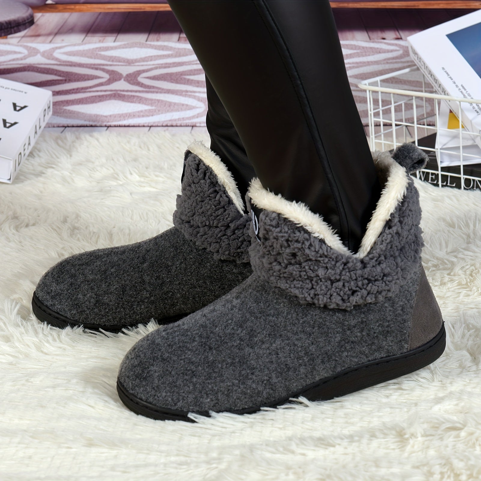 Gezellige fleece pantoffel enkellaarsjes voor maximaal comfort