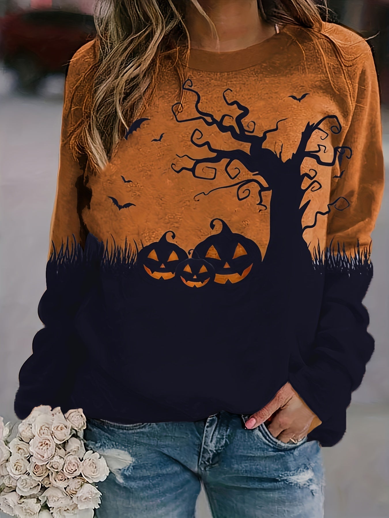 Sweater met ronde hals voor Halloween