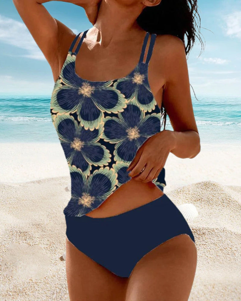 SADIE | Tankini met spaghettibandjes en bloemenprint