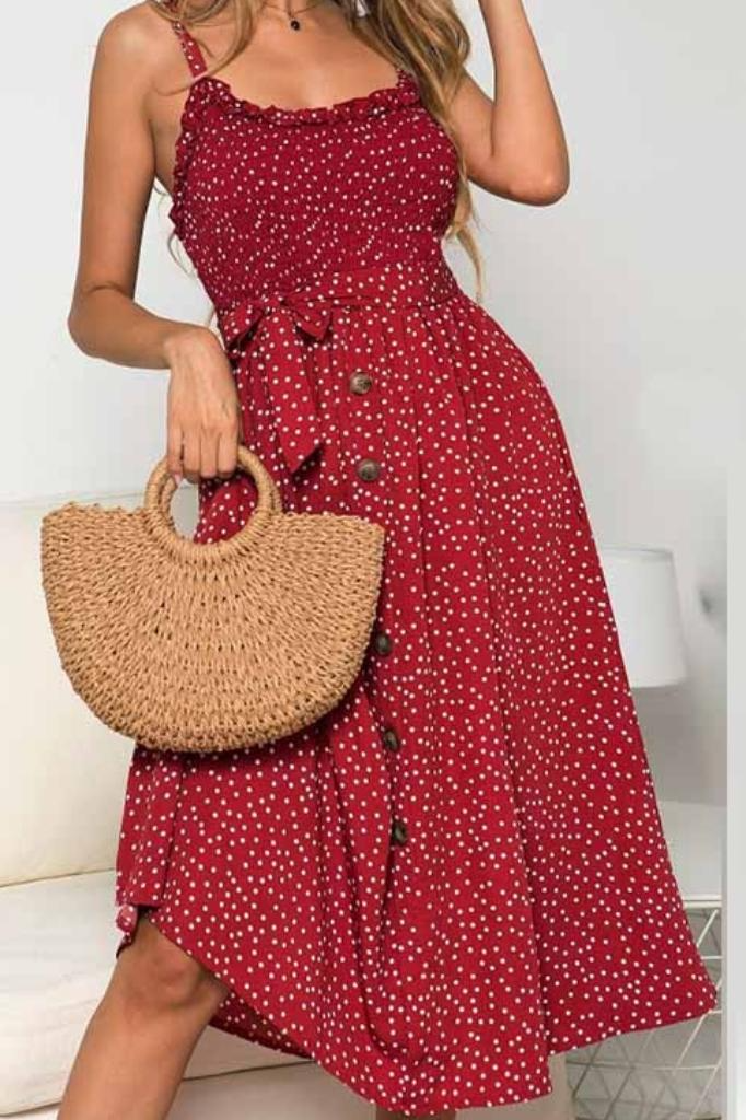 Rood Polkadot Jurk - Emma