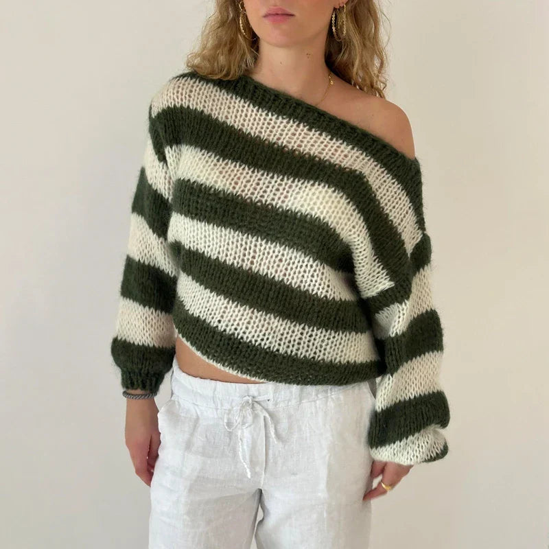 Blauwe Pullover in Old Money Stijl - Anna