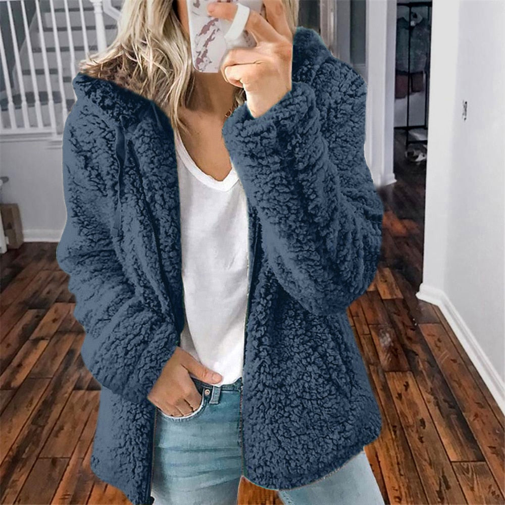 Witte Fuzzy Gebreide Cardigan - Emma