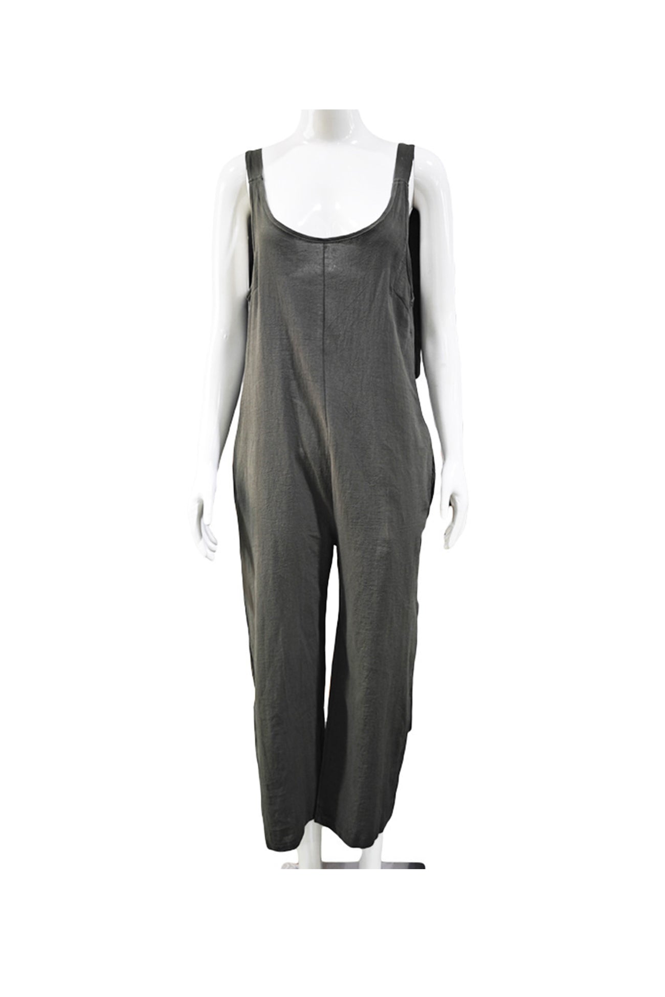 Rugloze jumpsuit met zakken en koordjes