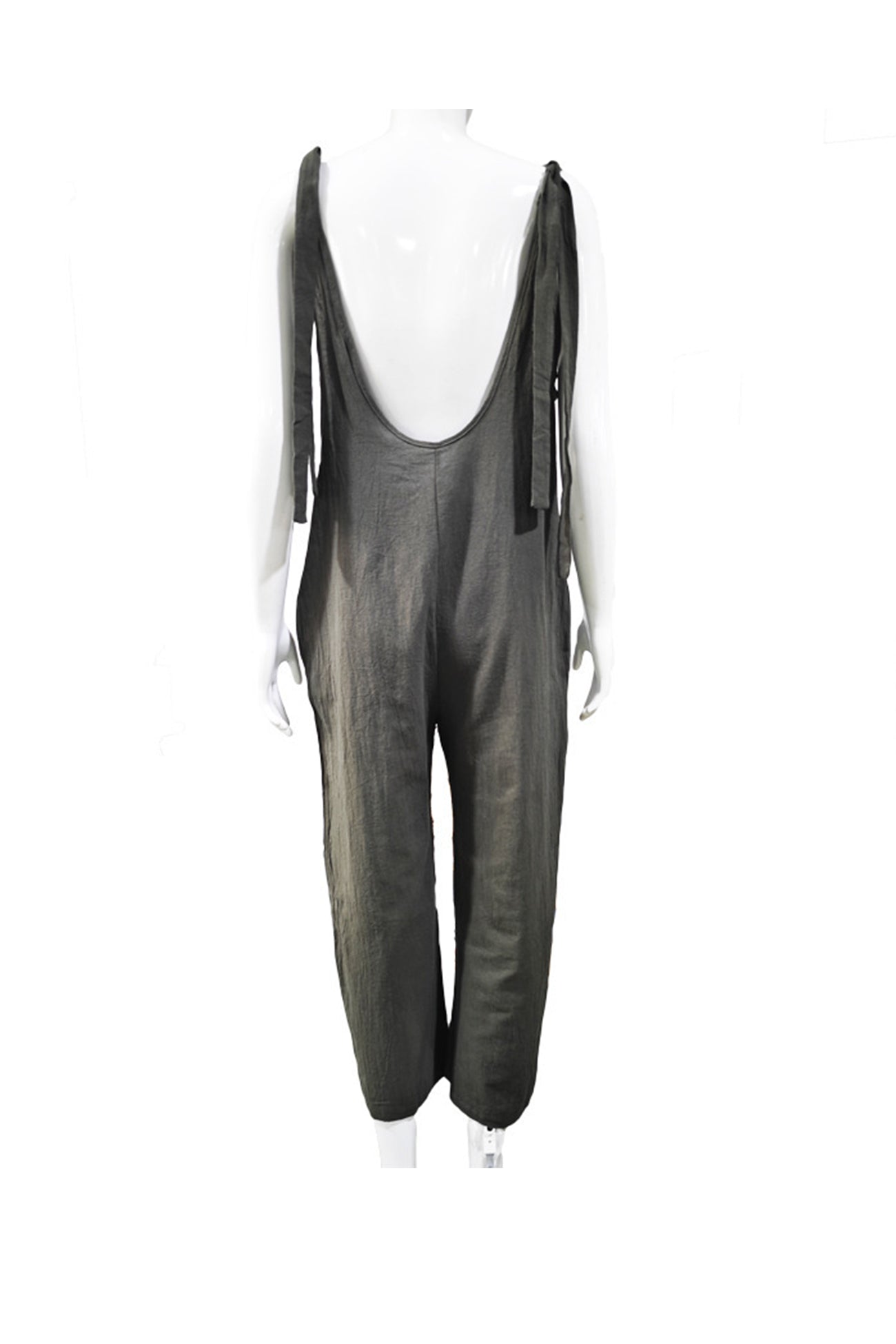 Rugloze jumpsuit met zakken en koordjes