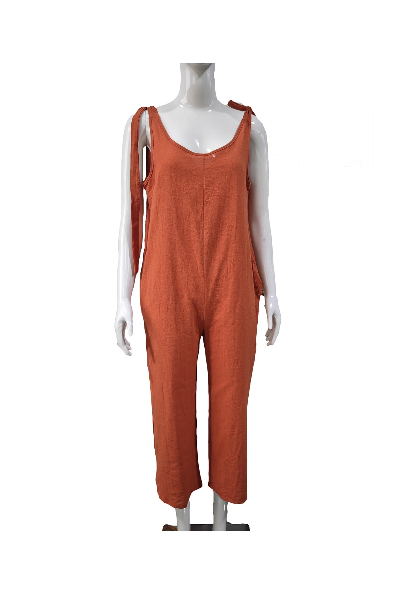 Rugloze jumpsuit met zakken en koordjes