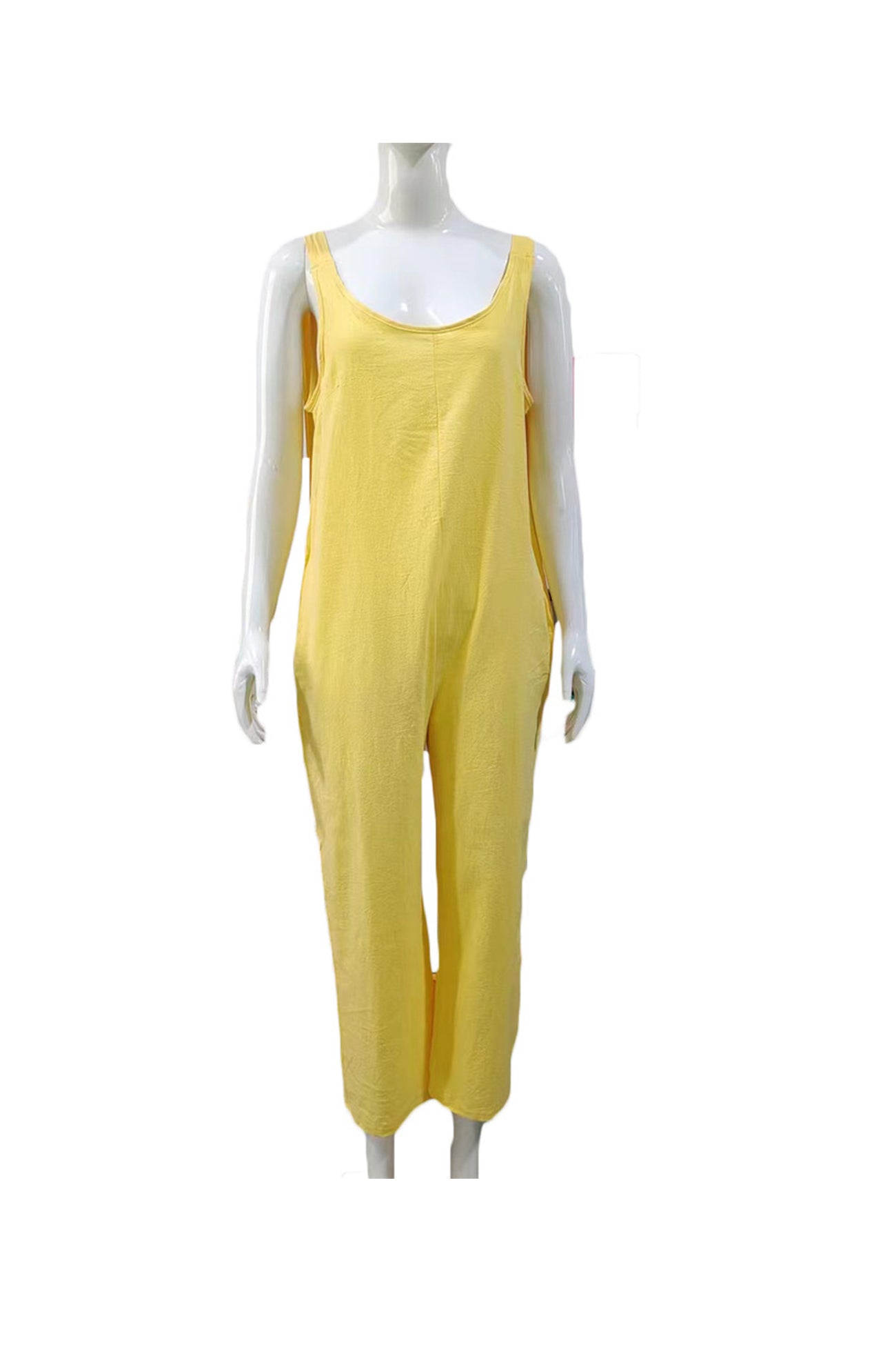 Rugloze jumpsuit met zakken en koordjes