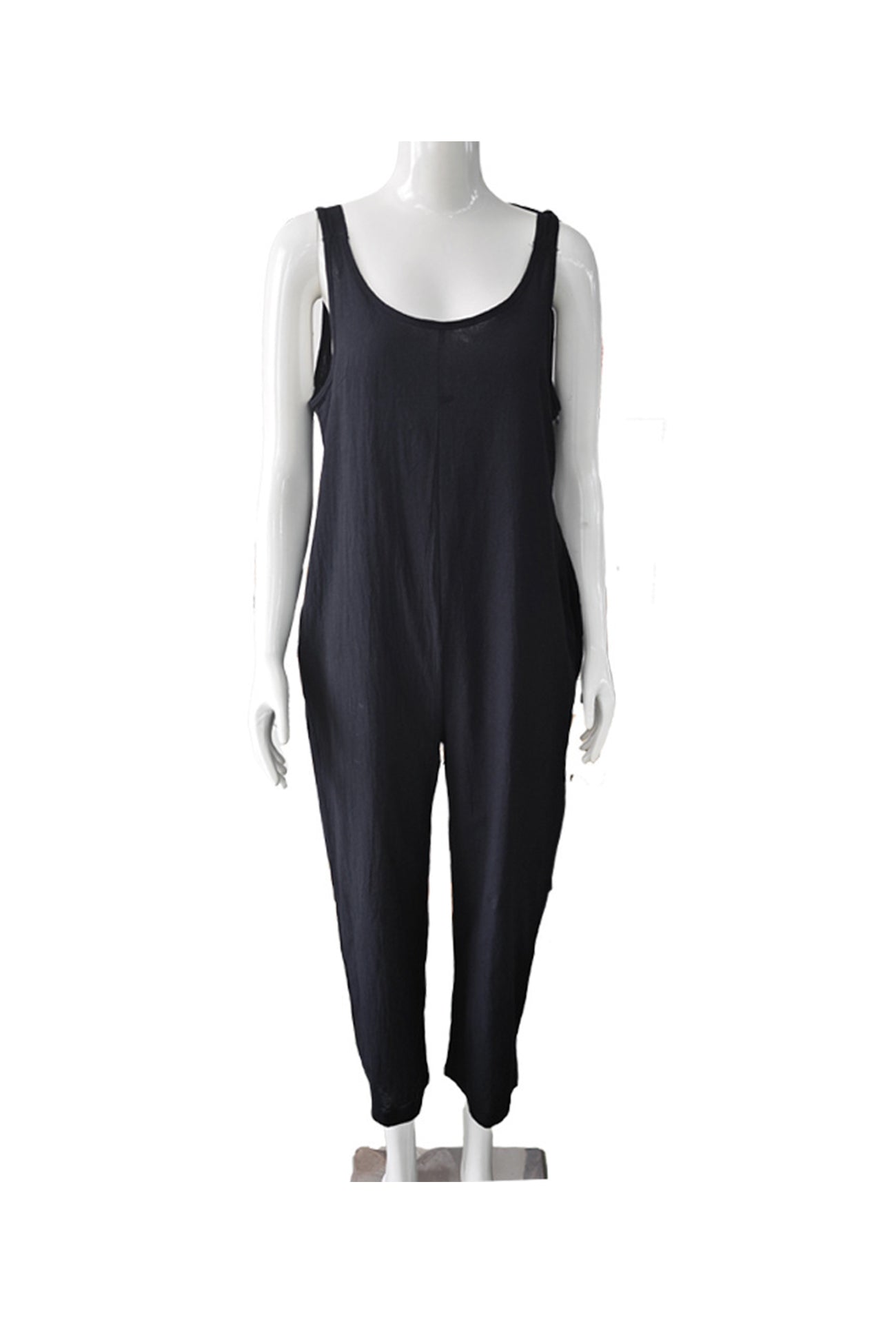 Rugloze jumpsuit met zakken en koordjes