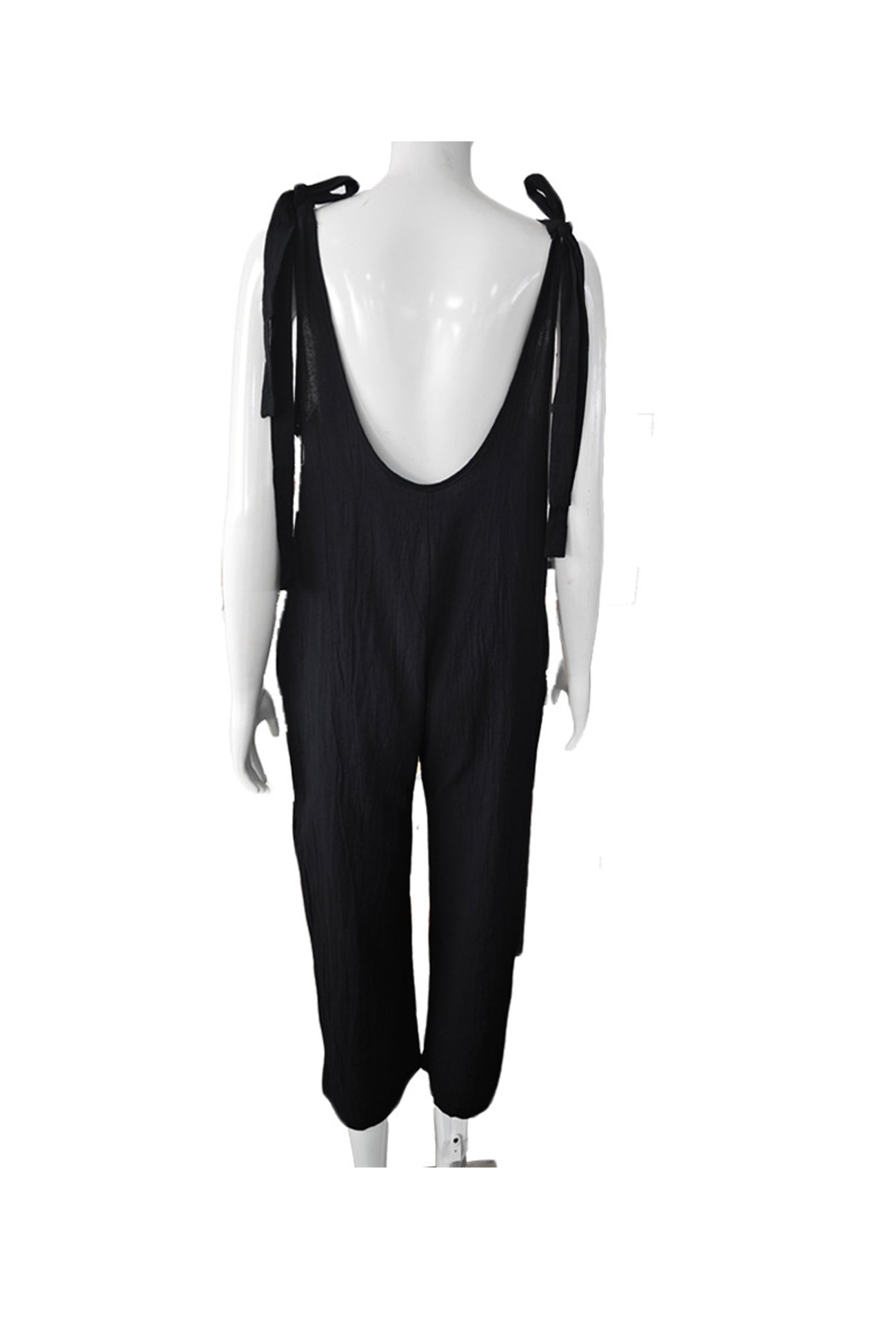 Rugloze jumpsuit met zakken en koordjes