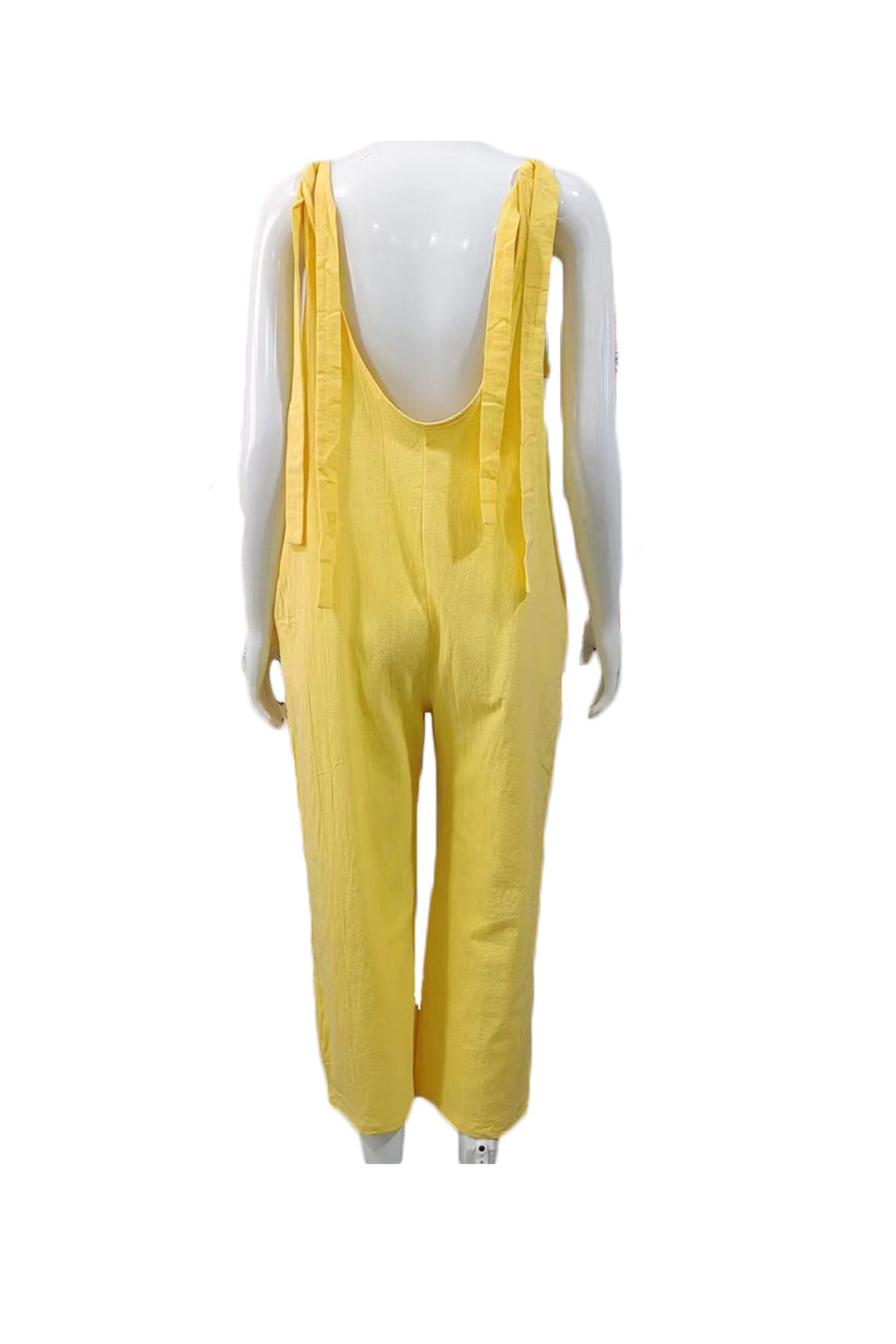 Rugloze jumpsuit met zakken en koordjes