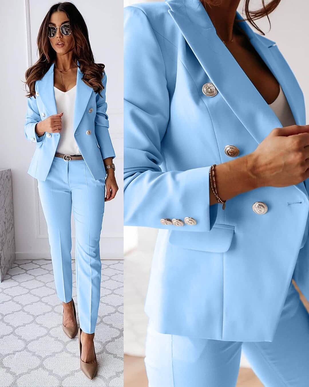 Elegant pak met blazer en broek - perfect voor een stijlvolle verschijning