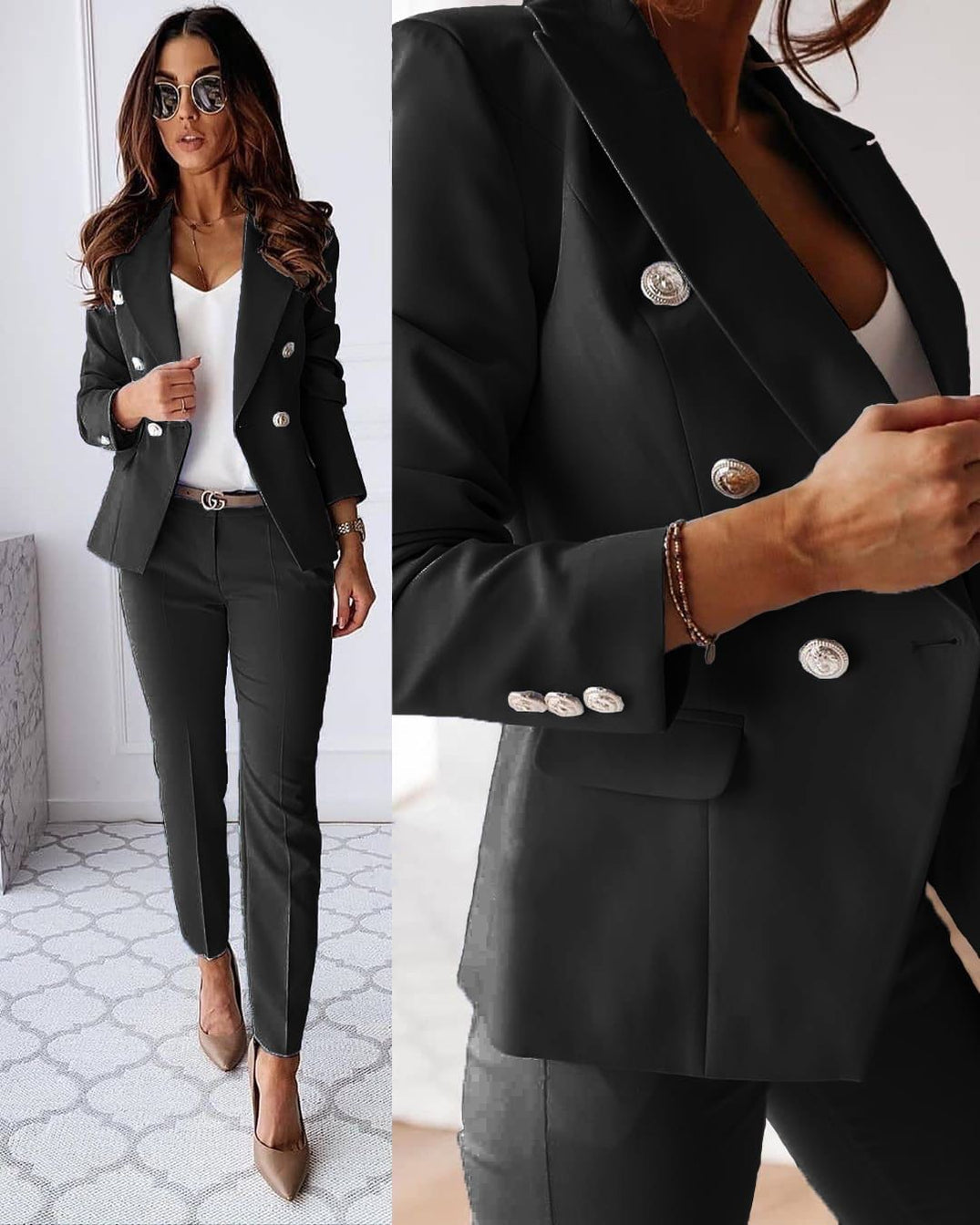 Elegant pak met blazer en broek - perfect voor een stijlvolle verschijning