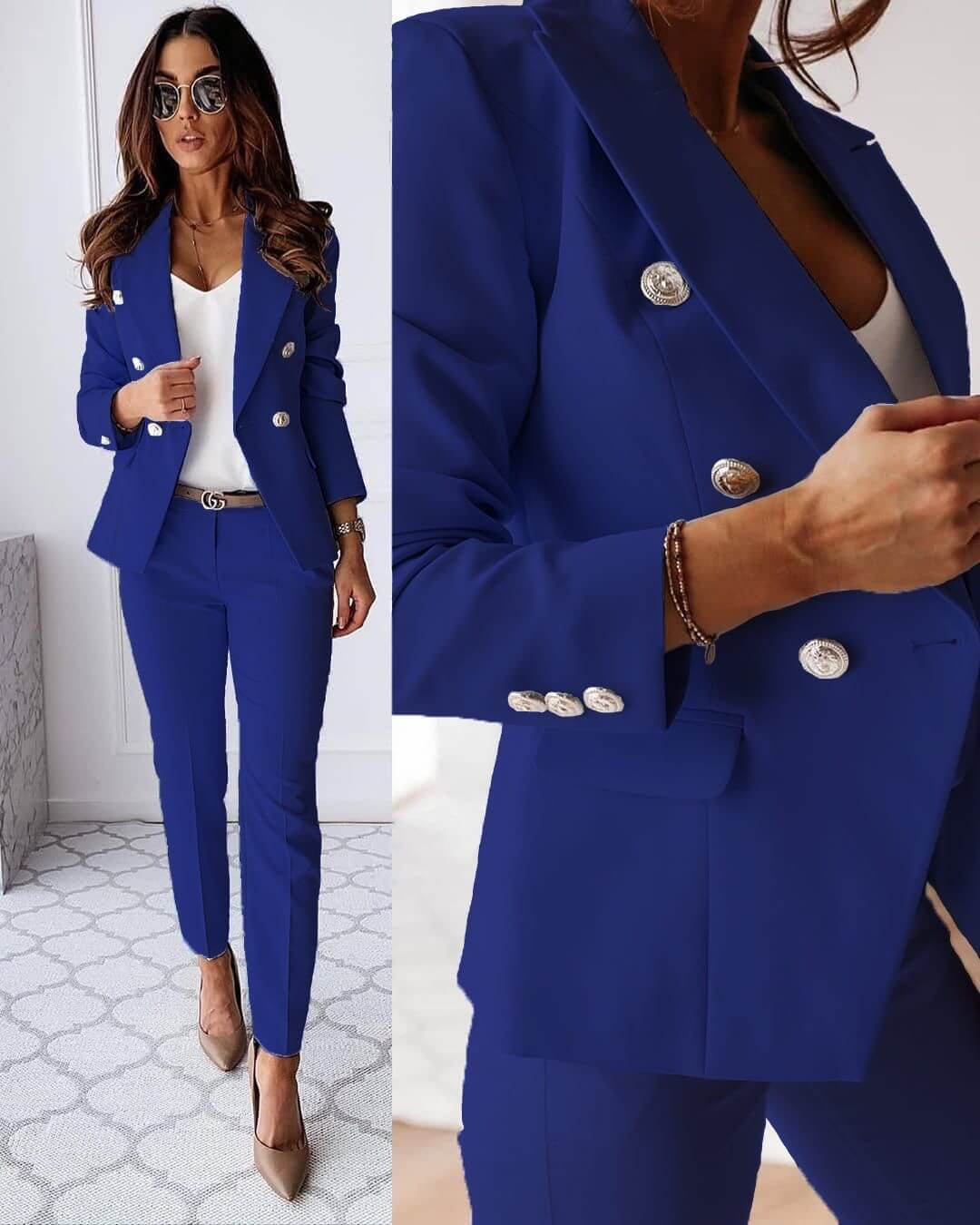 Elegant pak met blazer en broek - perfect voor een stijlvolle verschijning