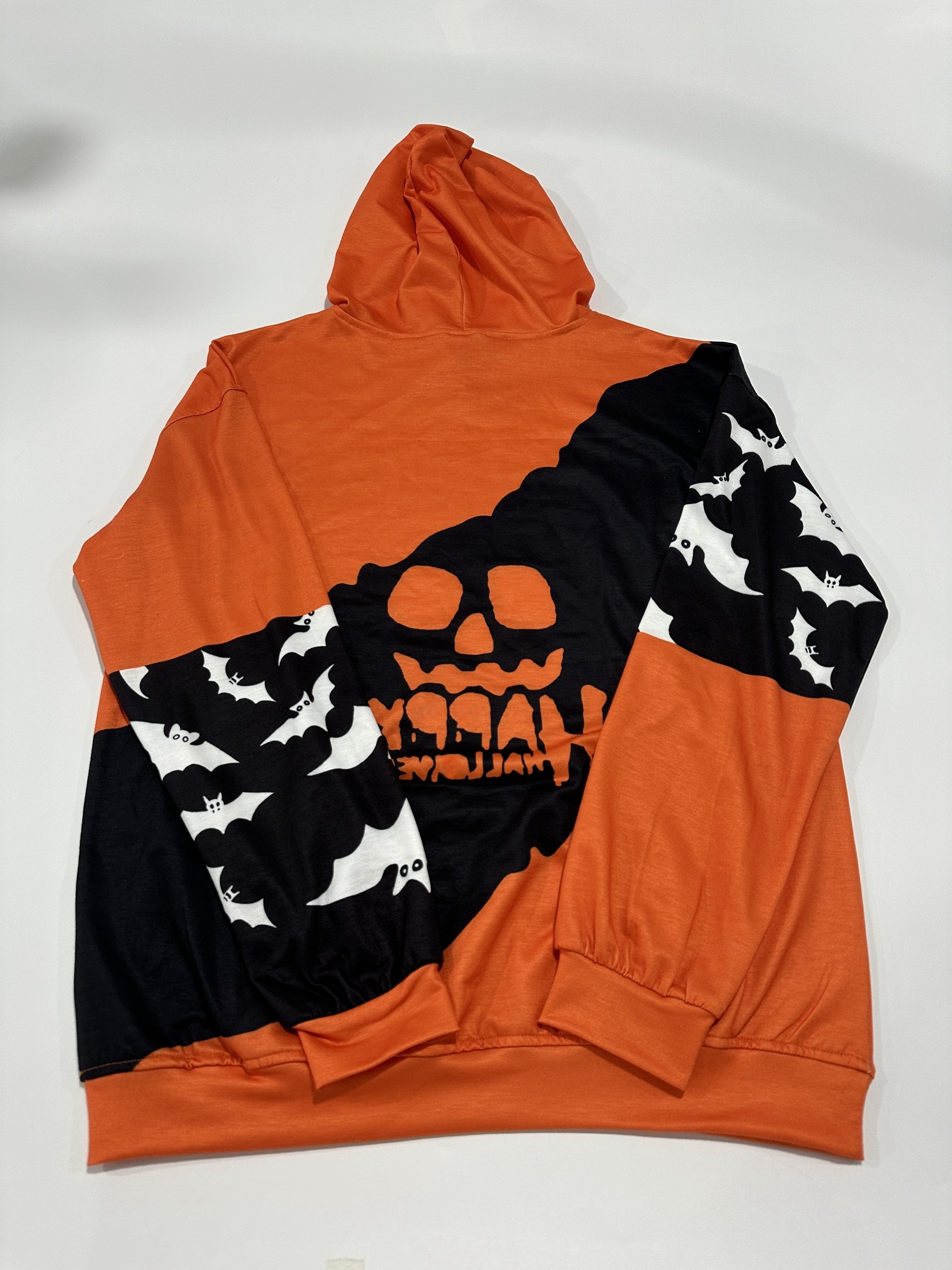 Halloween pompoenprint hoodie - Casual hoodie met lange mouwen