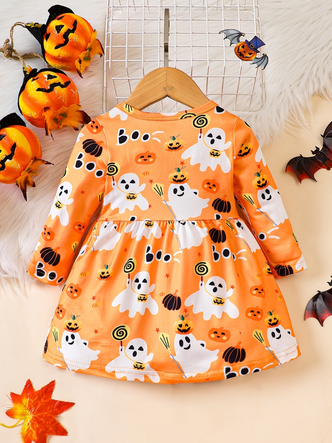 Halloween-jurk voor babymeisjes met print