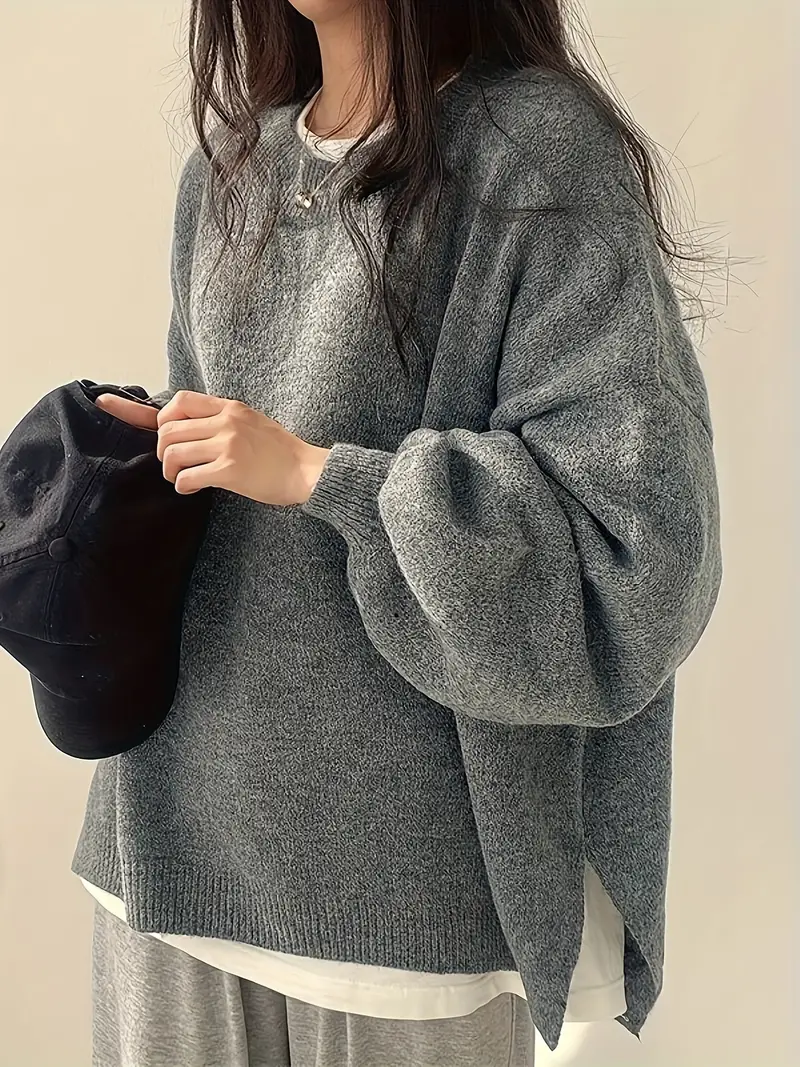 Donkergrijze Oversized Trui - Mila