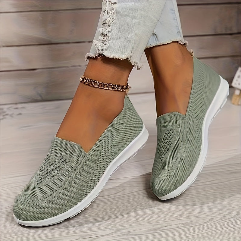 YASMINE | Effen Kleur Gebreide Sneakers voor Dames