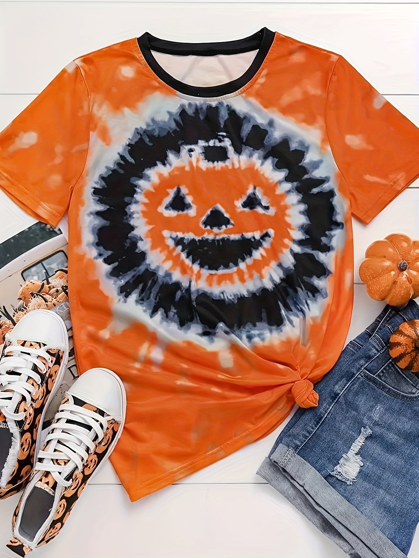 Halloween Print T-Shirt Plus Size