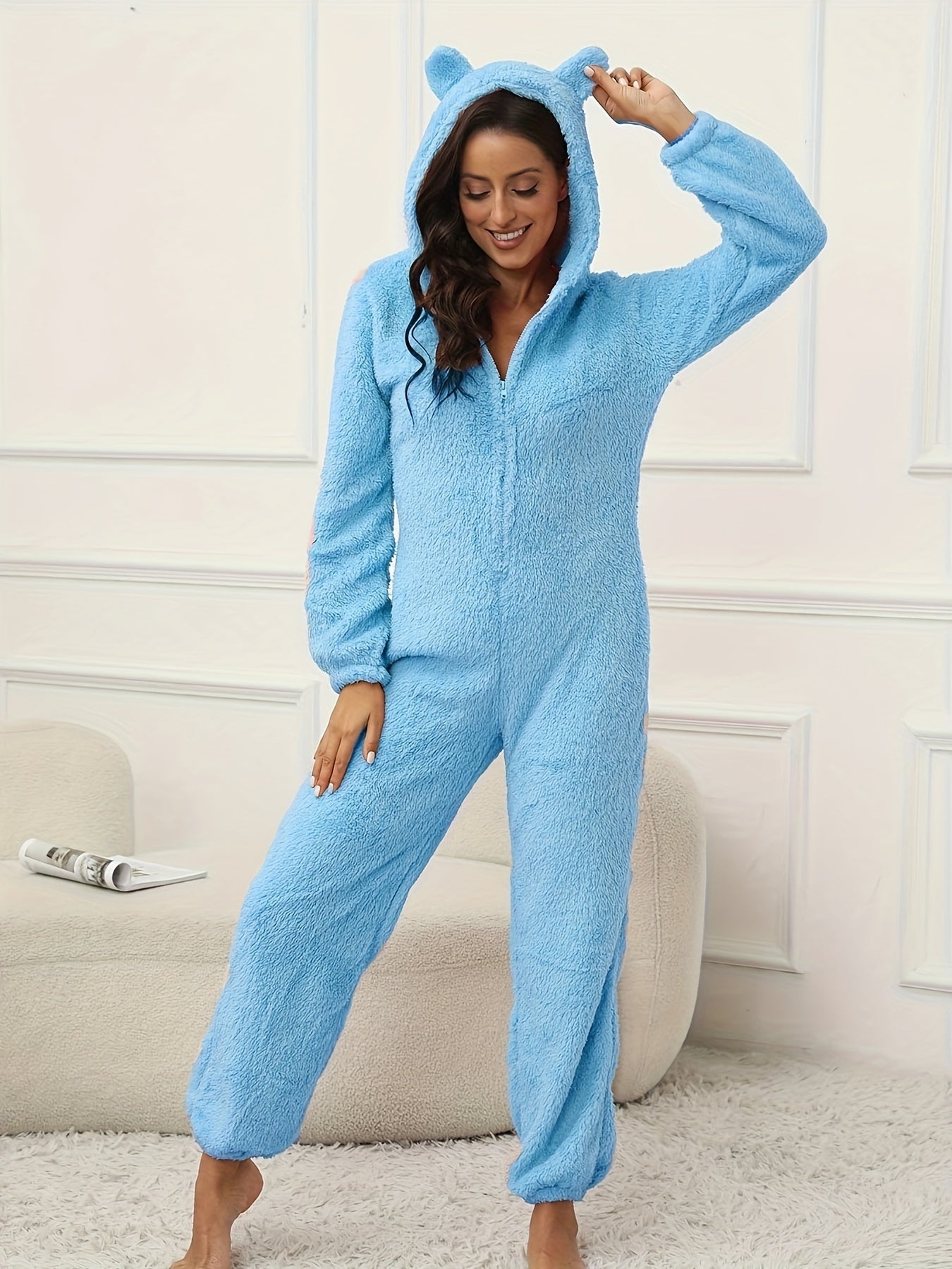 Effen Fluffy Capuchon Lounge Overall