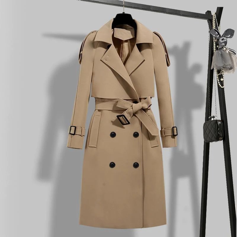 Zwarte Trenchcoat met Ceintuur - Lena