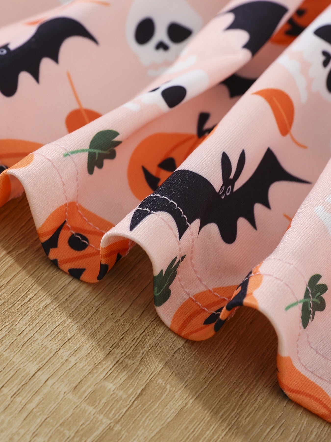 Halloween jurk voor babymeisjes met plooidetails en pompoenprint