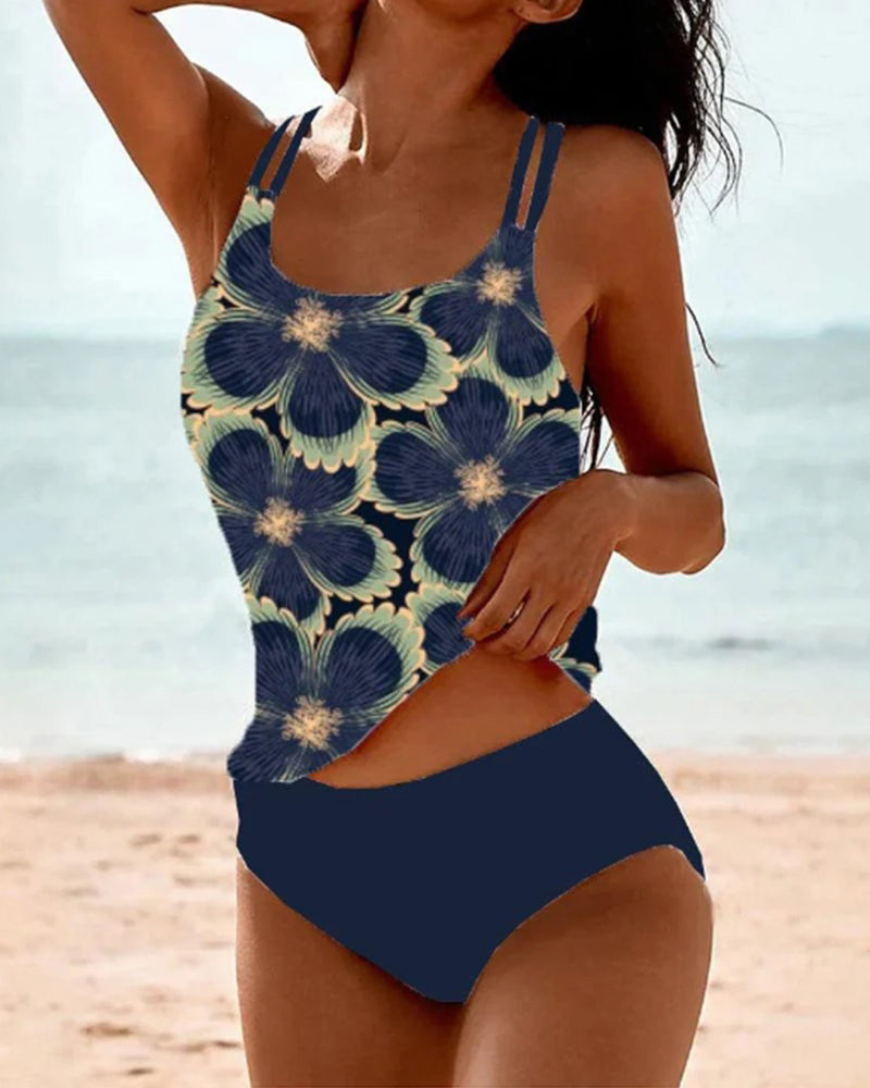 SADIE | Tankini met spaghettibandjes en bloemenprint