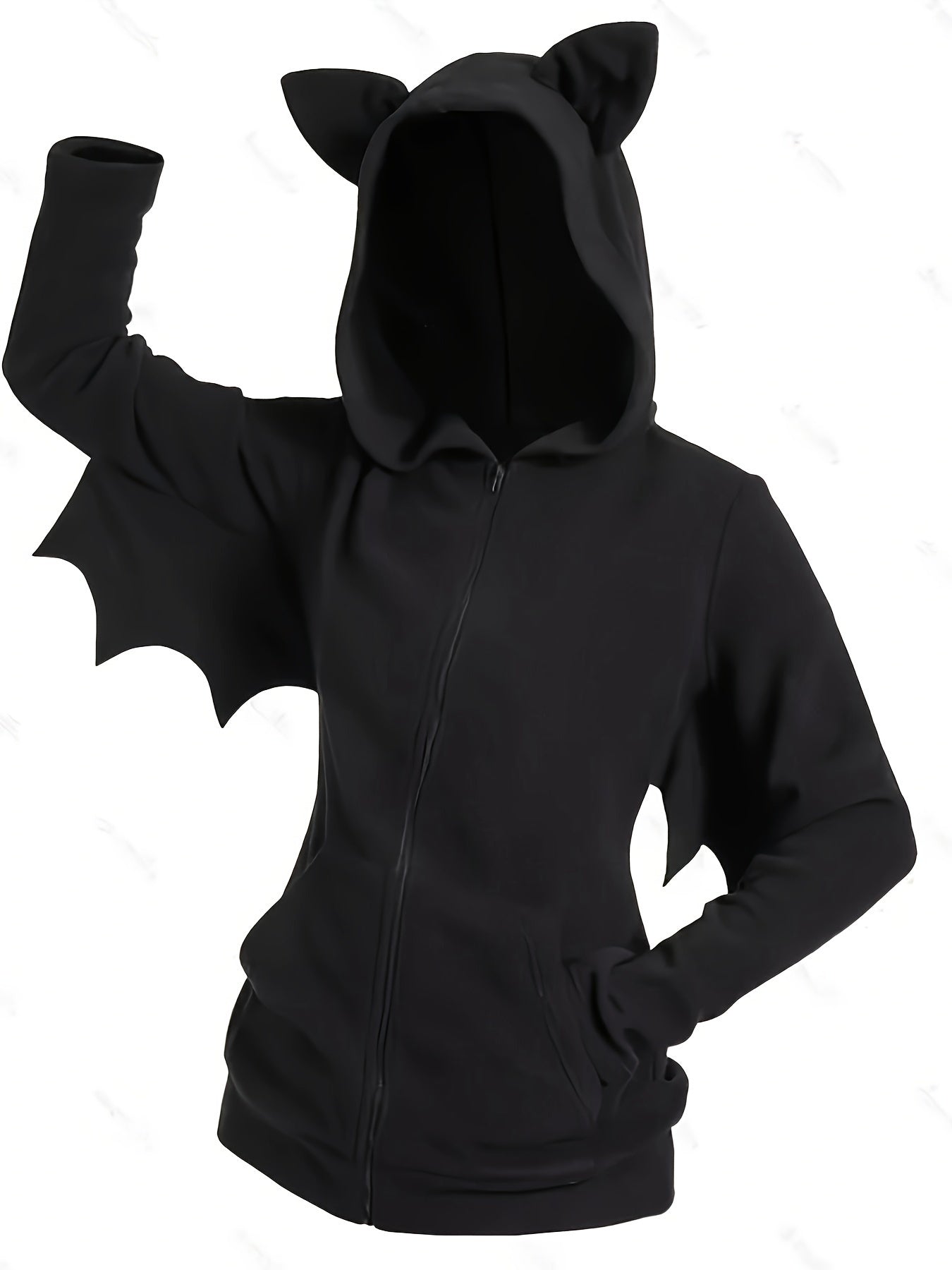 Halloween vleermuis hoodie, cosplay zip-up hoodie