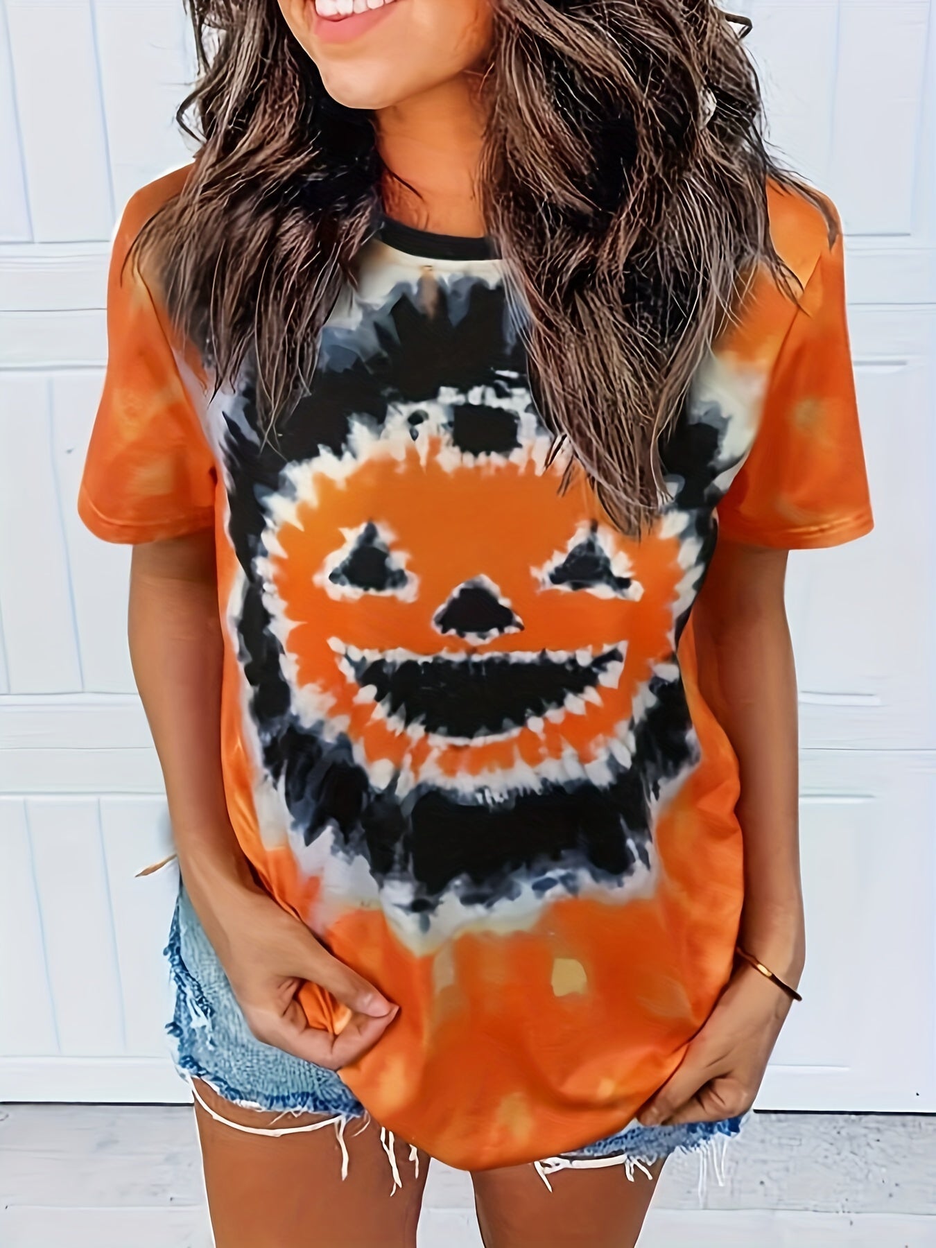 Halloween Print T-Shirt Plus Size