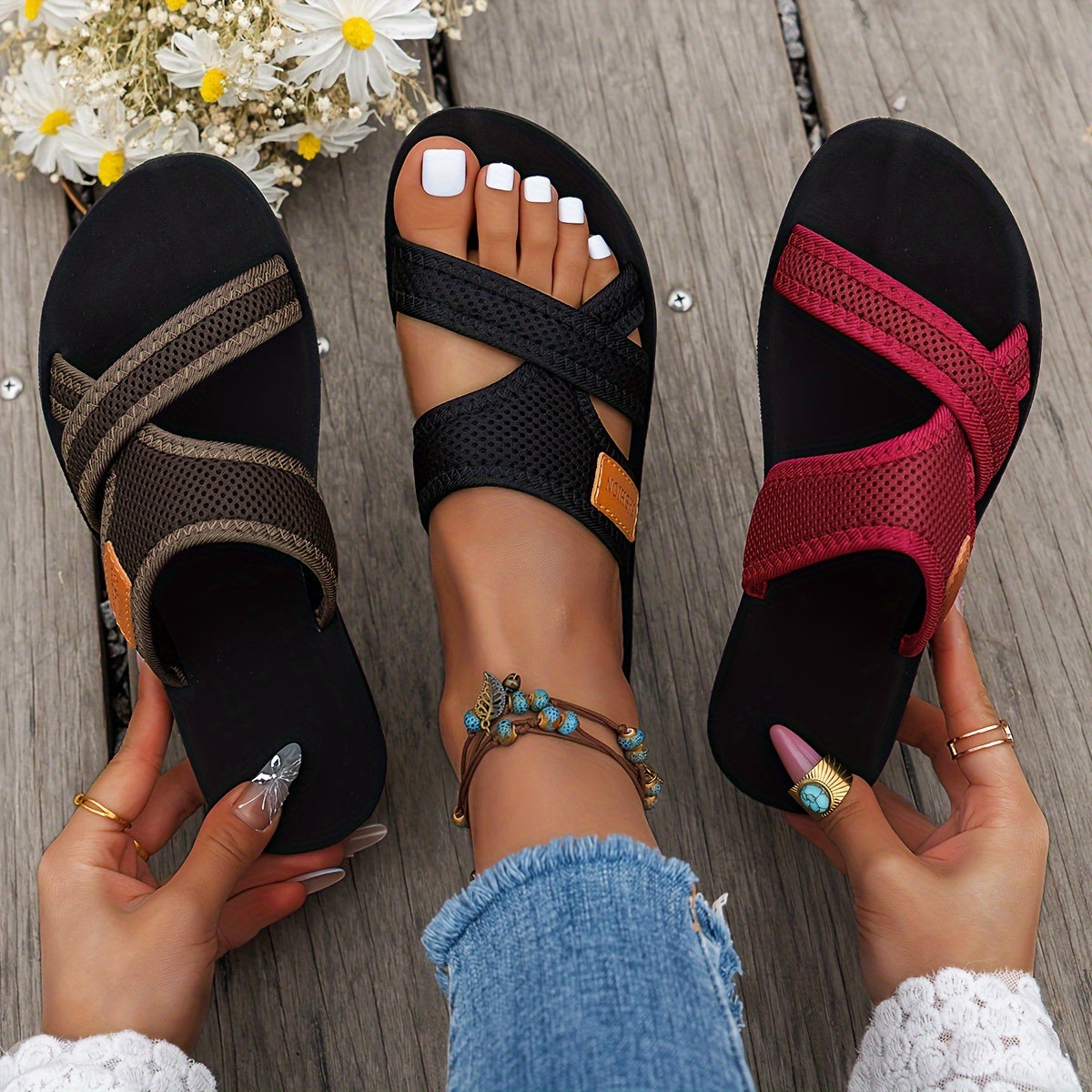 VICTORIA | Mesh Instapsandalen voor Dames