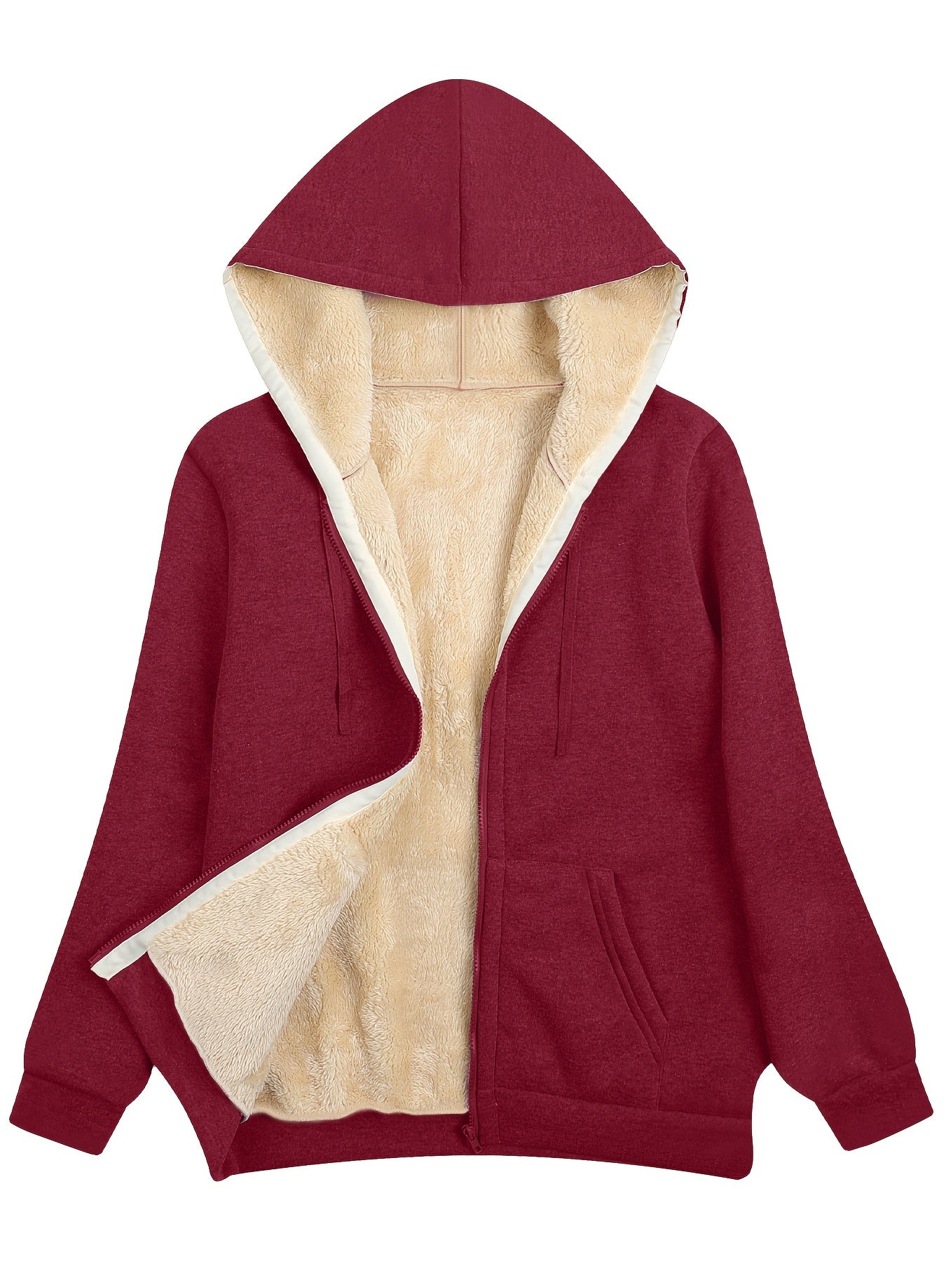 Zwarte Fleece Gevoerde Hoodie Jas - Zoe