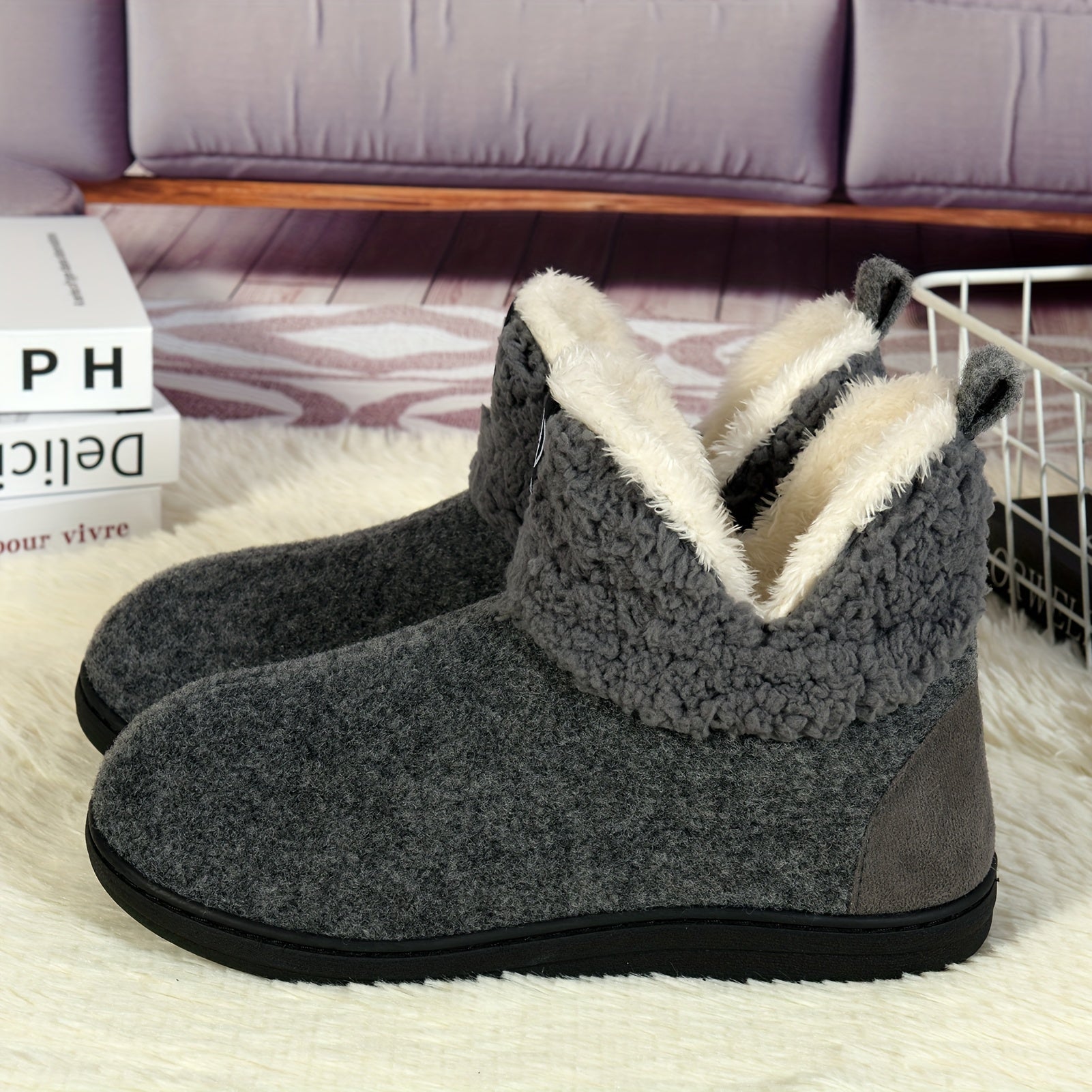 Gezellige fleece pantoffel enkellaarsjes voor maximaal comfort